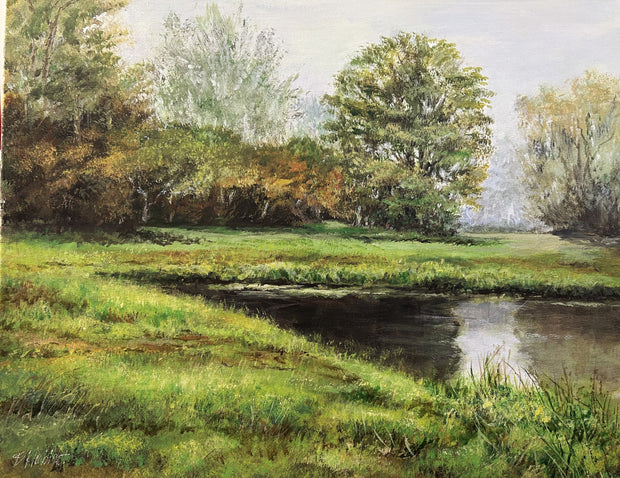 Lush Green Landscape Painting