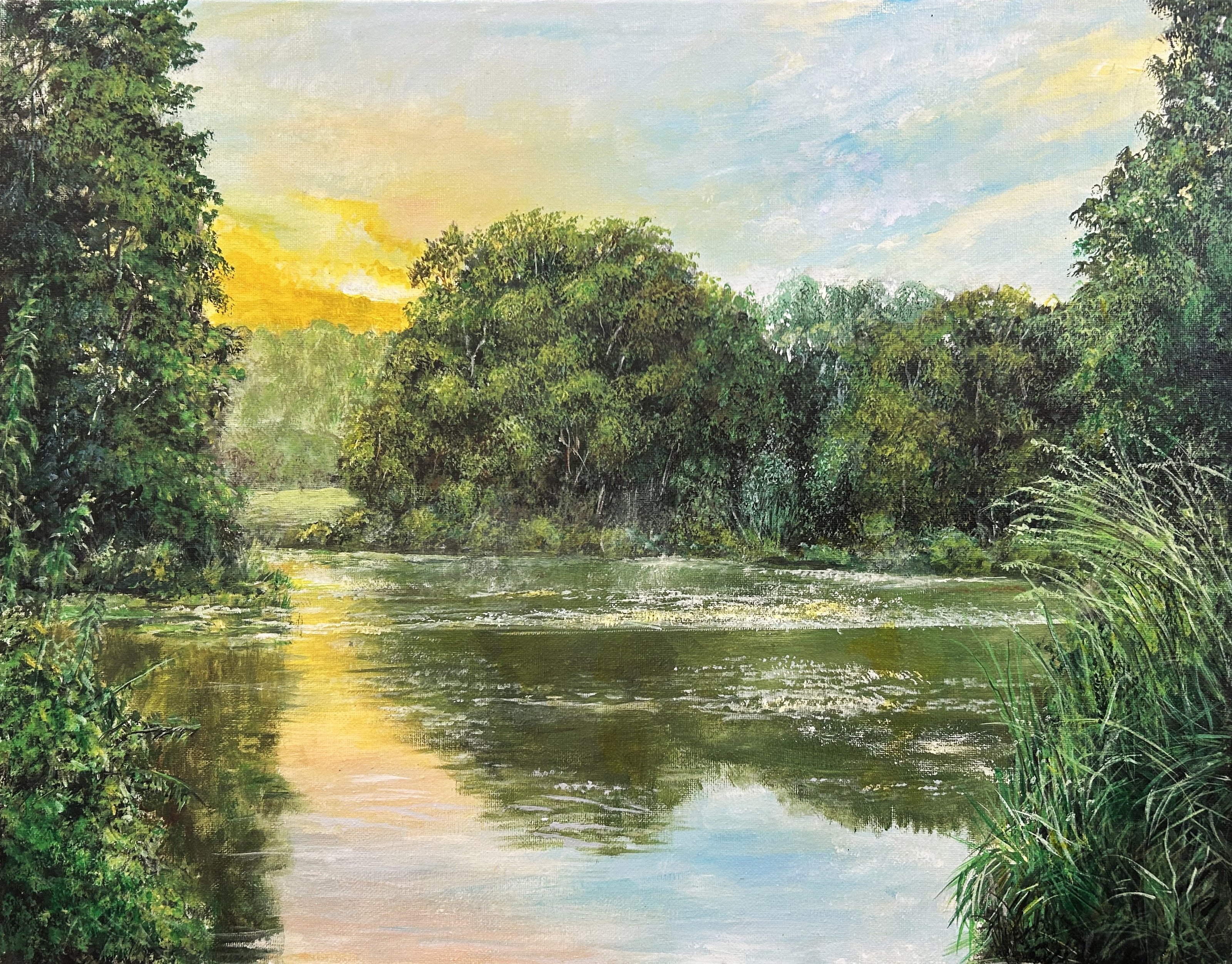 Sundown At The Ponds Edge