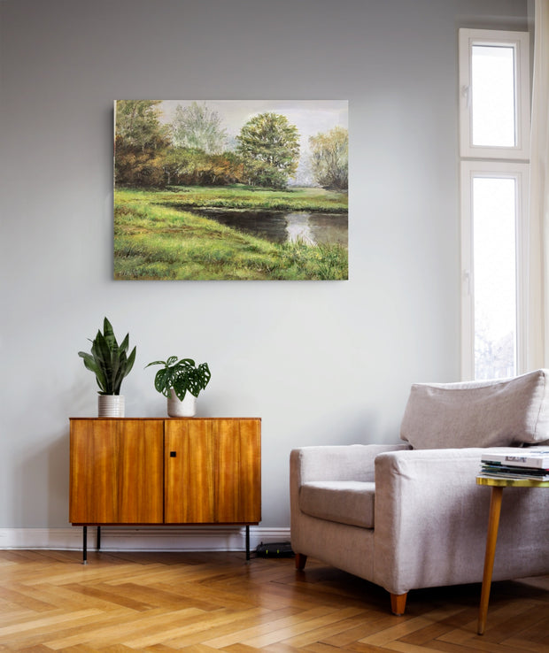 Lush Green Landscape Painting