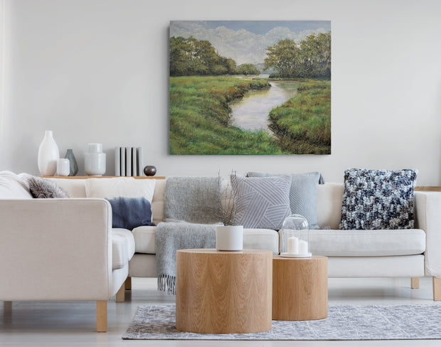 Lush Green Landscape Painting